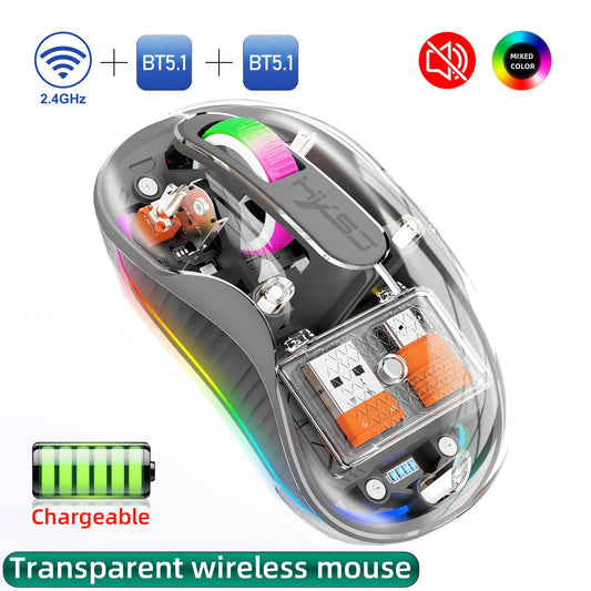 AM8 - Wireless  Transparent Mouse - Three-mode